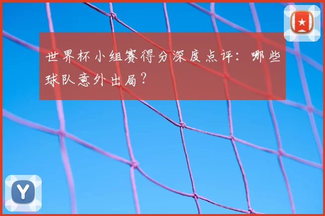 世界杯小组赛得分深度点评：哪些球队意外出局？